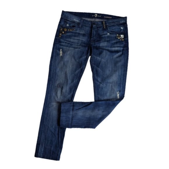 7FAMK Stud Embellished Roxanne Jeans 30 - Picture 1 of 9
